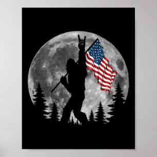 Bigfoot American Flag Sasquatch Patriotic 4. J Poster