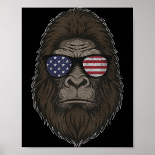 Bigfoot American Flag Sonnenbrille Patriotisch USA Poster