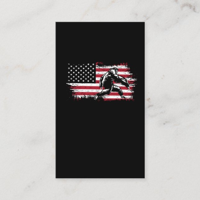 Bigfoot American Flag Vintag Sasquatsch Visitenkarte (Vorderseite)