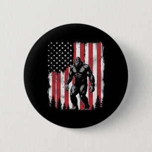 Bigfoot American USA Flag Patriotic 4. Juli Button