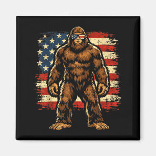 Bigfoot-Amerikanische-Flagge-Grafik-Patriotischer- Magnet