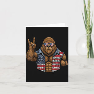 Bigfoot Amerikanische Flagge Rot Weiß Blau Patriot Karte