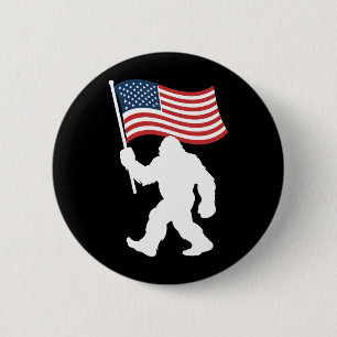 Bigfoot Amerikanische Flagge Sasquatch Patriotisch Button