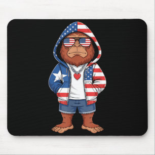 Bigfoot Amerikanische Flagge Sasquatch Patriotisch Mousepad