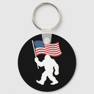 Bigfoot Amerikanische Flagge Sasquatch Patriotisch Schlüsselanhänger