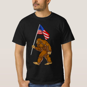 Bigfoot-Amerikanische Flagge T-Shirt