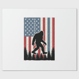 Bigfoot Amerikanische Flagge Vintage Vektor-Shirt- Geschenkpapier