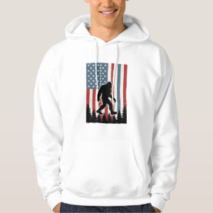 Bigfoot Amerikanische Flagge Vintage Vektor-Shirt- Hoodie