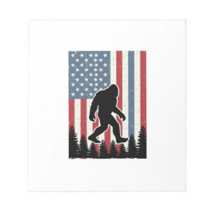Bigfoot Amerikanische Flagge Vintage Vektor-Shirt- Notizblock