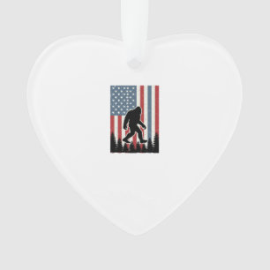 Bigfoot Amerikanische Flagge Vintage Vektor-Shirt- Ornament