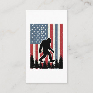 Bigfoot Amerikanische Flagge Vintage Vektor-Shirt- Visitenkarte
