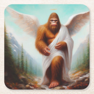 Bigfoot Angel Rechteckiger Pappuntersetzer