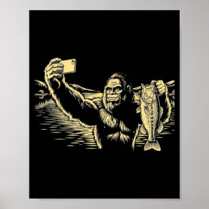 Bigfoot-Angelfoto lustig Sasquatch Barsch Poster