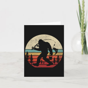 Bigfoot Angeln Funny Retro Sasquatte Vater Männer  Karte
