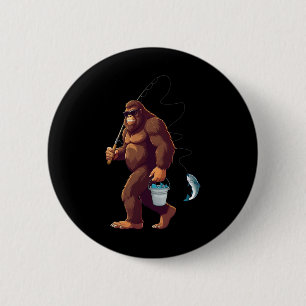 Bigfoot-Angeln Lustig Retro Sasquatch Angler Da Button