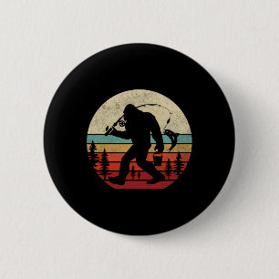 Bigfoot-Angeln Lustig Retro Sasquatch Vater Männer Button