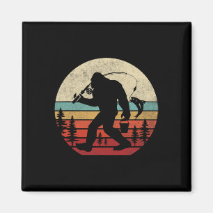 Bigfoot-Angeln Lustig Retro Sasquatch Vater Männer Magnet