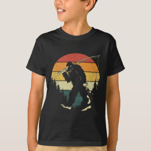 Bigfoot-Angeln Lustiger Sasquatch Fisch Sonnenunte T-Shirt