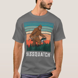 Bigfoot Angeln Sasquatsch und Fischnacht Fisch T-Shirt