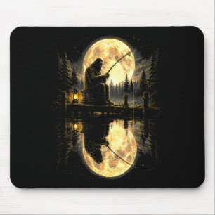 Bigfoot-Angeln Vollmond See Reflexion im Freien  Mousepad