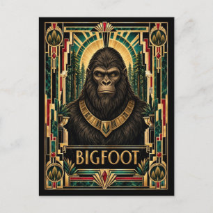 Bigfoot, Art Deco Mythisch Postkarte