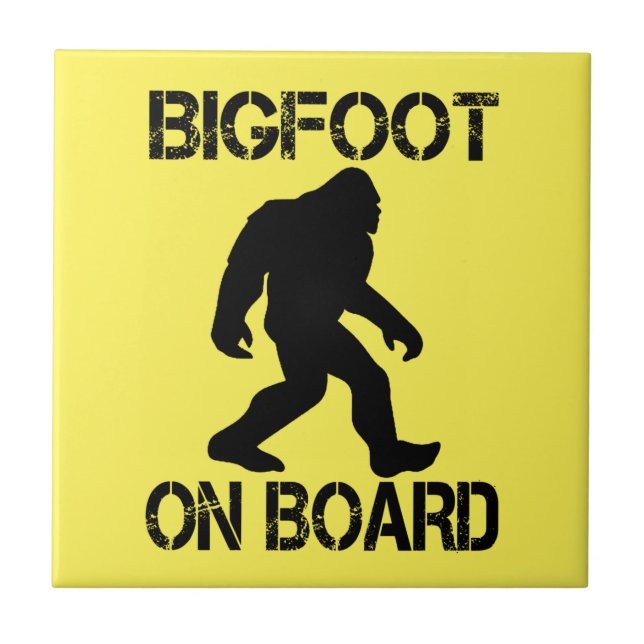 Bigfoot auf Board Funny Bigfoot Fliese (Vorderseite)