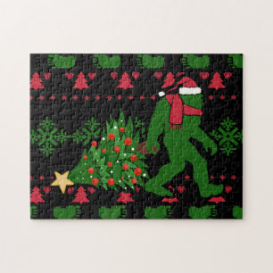 Bigfoot auf Strick Hintergrund Puzzle