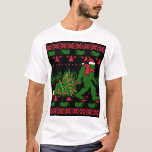 Bigfoot auf Strick Hintergrund T-Shirt