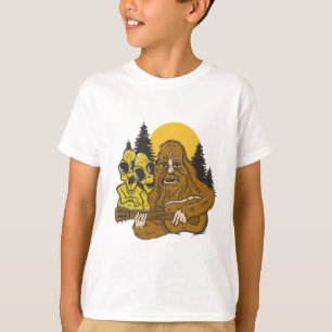 Bigfoot Außerirdischen Guitar Camping Sasquatch F T-Shirt