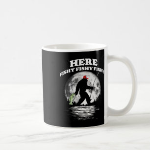 Bigfoot B Night Fishing! Hier Fishy Bquatch Sasqua Kaffeetasse
