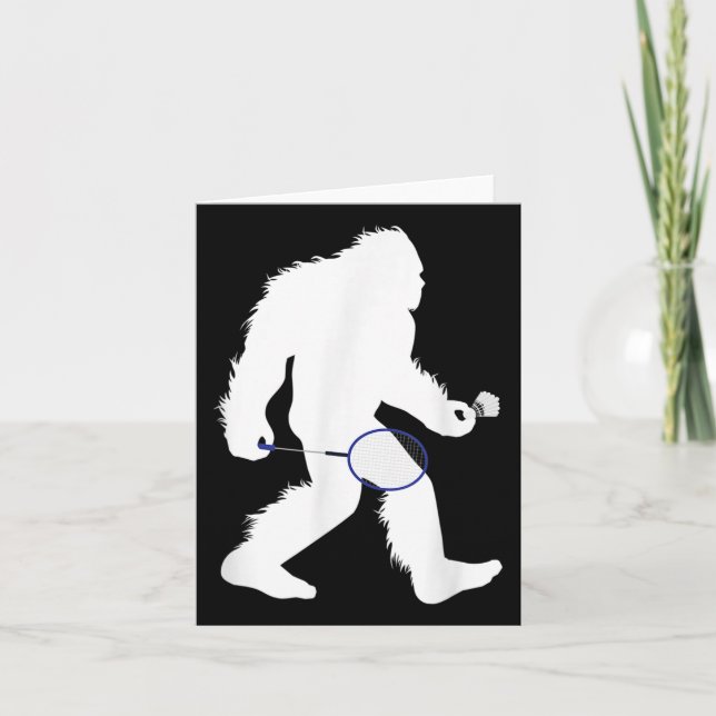Bigfoot Badminton Player Sasquatch Shuttle Karte (Vorderseite)