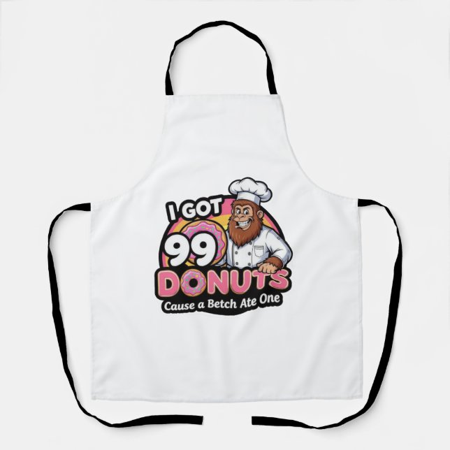 Bigfoot Baker I Got 99 Donuts Schürze (Vorderseite)