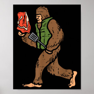 Bigfoot Barbecue Grillen Sasquatch Grillen Frauen Poster