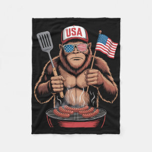 Bigfoot BBQ 4. Juli Lustiger Patriotischer Sasquat Fleecedecke