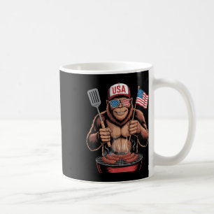 Bigfoot BBQ 4. Juli Lustiger Patriotischer Sasquat Kaffeetasse