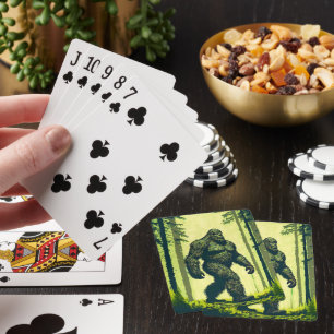Bigfoot beim Waldspaziergang Spielkarten