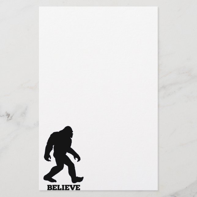 Bigfoot BELIEVE Sasquatsch Briefpapier (Vorderseite)