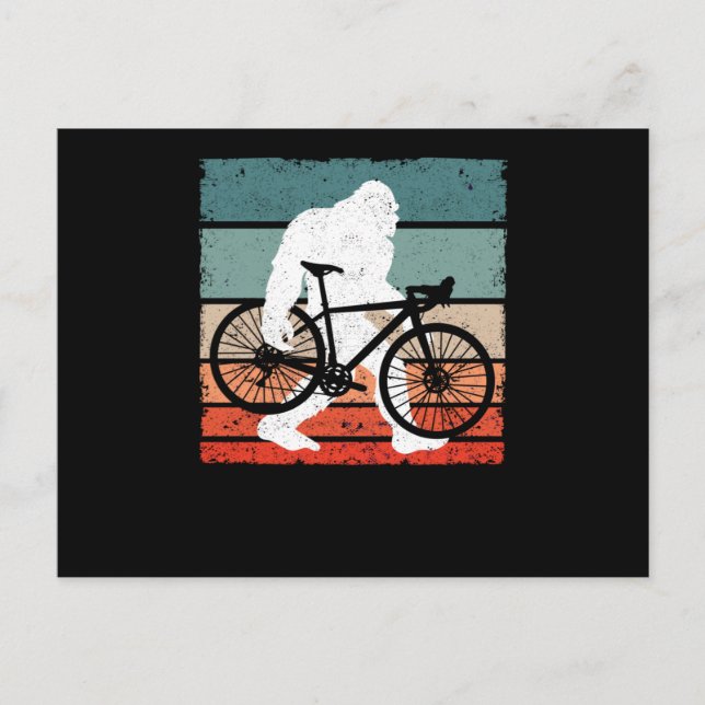 Bigfoot Bicyke Ride Funny MTB Sasquatch Postkarte (Vorderseite)