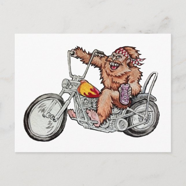 Bigfoot Biker Postkarte (Vorderseite)