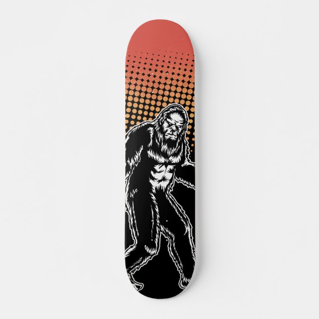 Bigfoot Black Sasquatch Kreatur-Silhouette Skateboard (Vorne)
