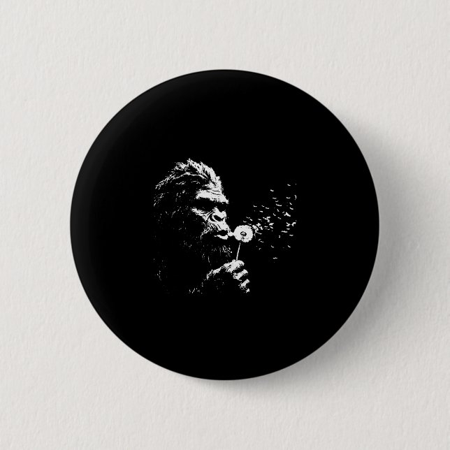 Bigfoot bläst Löwenzahn Vintage-Sasquatch-Männer Button (Vorderseite)