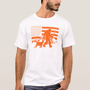 Bigfoot-Bock-Jagdzeit USA-Flagge T-Shirt