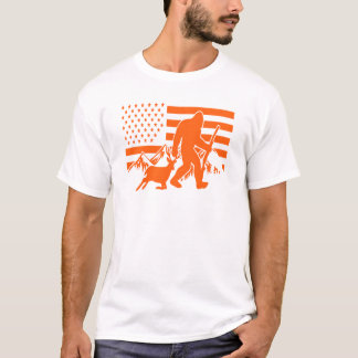 Bigfoot-Bock-Jagdzeit USA-Flagge T-Shirt