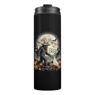 Bigfoot Boop Hund Retro Halloween Sasquatch Thermosbecher