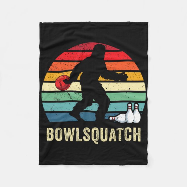 Bigfoot Bowling-Geschenk Sasquatch-Geschenke Bowle Fleecedecke (Vorderseite)