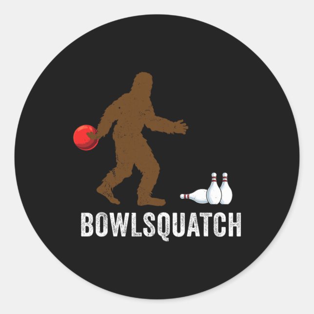 Bigfoot Bowling-Geschenk Sasquatch-Geschenke Bowle Runder Aufkleber (Vorderseite)