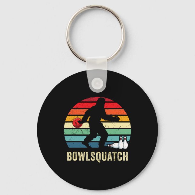 Bigfoot-Bowling-Geschenk Sasquatch-Geschenke Bowle Schlüsselanhänger (Vorderseite)