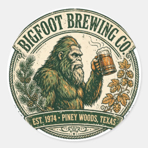 Bigfoot Brew Co. Vintage Etikett Aufkleber