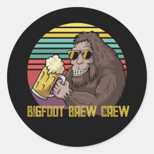 Bigfoot Brew Crew Classic Round Sticker
