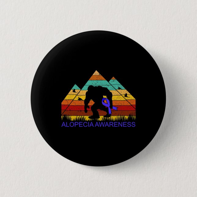 Bigfoot bringen ALOPECIA AWARENESS Band Spaß Button (Vorderseite)